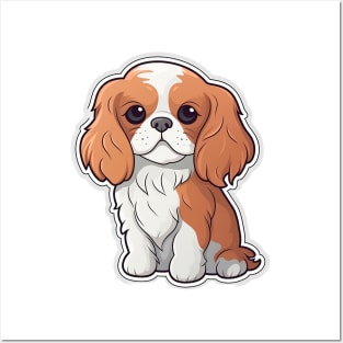 Kawaii Cavalier King Charles Spaniel Posters and Art